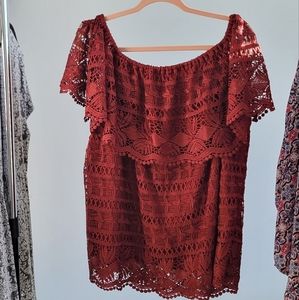 Maroon Lace Blouse